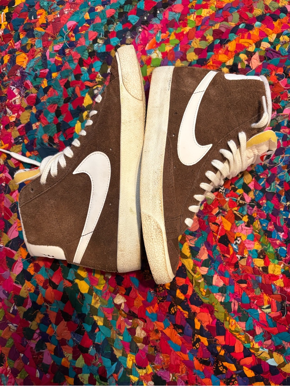 Nike Blazer Brown Suede High-Top Sneakers with White Swoosh